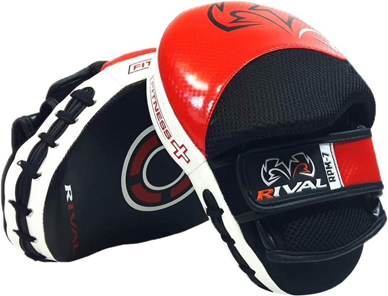 RIVAL Boxing RPM7 Fitness Plus Punch Mitts - Curved Striking Surface, Hook and Loop Wrist, Ergonomic Fit, and Padded Finger Protector - Image 1