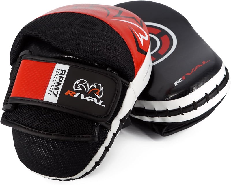 RIVAL Boxing RPM7 Fitness Plus Punch Mitts - Curved Striking Surface, Hook and Loop Wrist, Ergonomic Fit, and Padded Finger Protector - Image 3