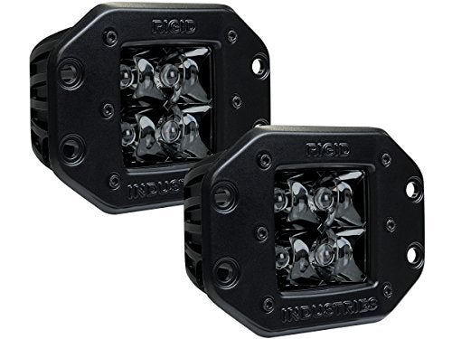 Rigid Industries 21221BLK DSeries LED Spot Flush Mount Pair Midnight Edition