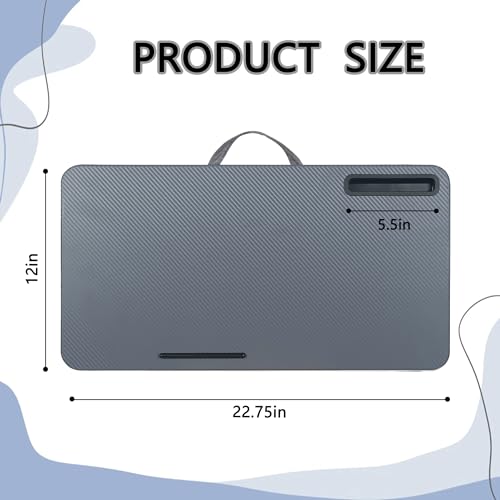 YUELAKE Portable Laptop Desk Fits Up to 16“ Laptops, with Tablet Slot, Built-in Cushion, Great for Home & Office,Lap Desk for Laptop,Lap Desk with Cushion (Dark Grey, Large) - Image 2