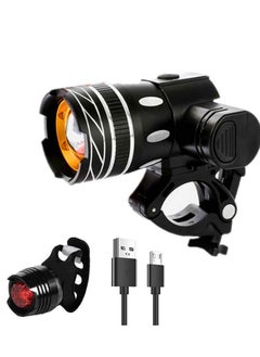 Y&D Bike Light SetUSB Rechargeable Super Bright Front Headlight Back Tail Light 3 Modes Waterproof Bicycle Lights Fit All Bicycles  - Image 1
