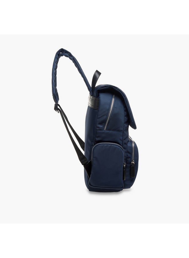 Lee Cooper Women Logo Applique Backpack with Adjustable Straps and Zip Closure - 13x30x40 cm  - Image 3