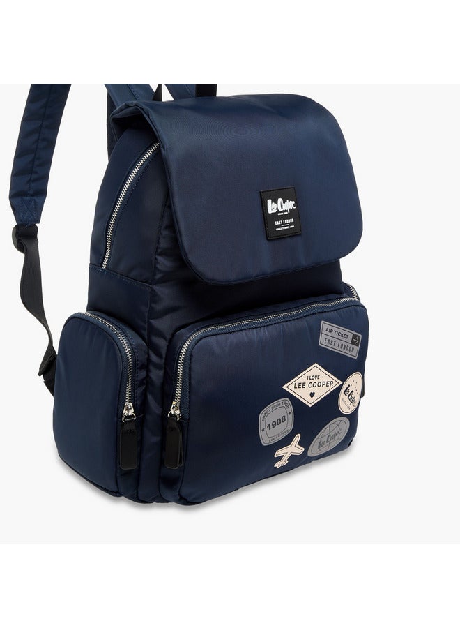 Lee Cooper Women Logo Applique Backpack with Adjustable Straps and Zip Closure - 13x30x40 cm  - Image 5
