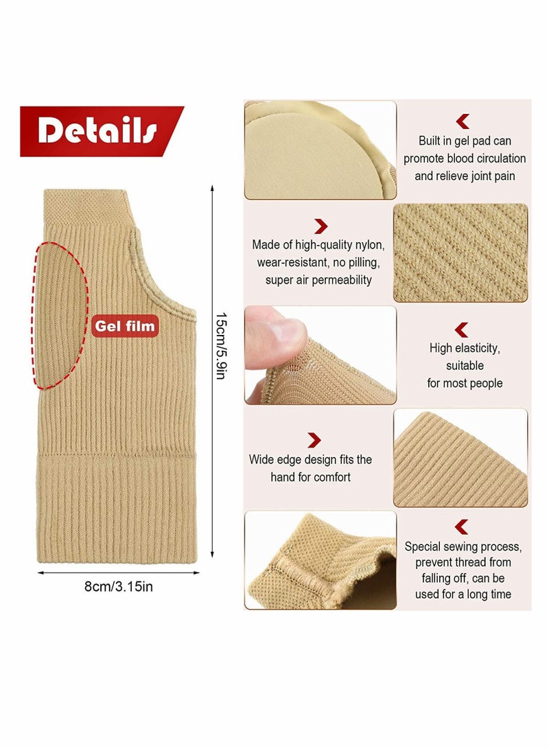 KASTWAVE Wrist Support Brace, 2 Pairs Wrist and Thumb Support Braces Compression Gloves, Breathable Wrist Supports with Gel Thumb Pads Thumb, for Women Man, Stabilizer for Arthritis, Pain Relief (Nude, L) - Image 5