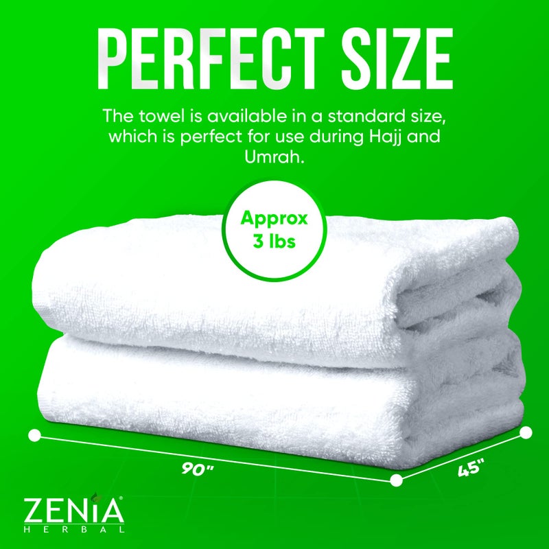 Zenia Natural Hygienic 100% Cotton Ihram (Ahram/Ehram) Towel for Hajj and Umrah - Lightweight and Durable 45 in x 90 in (Ihram) - Image 5