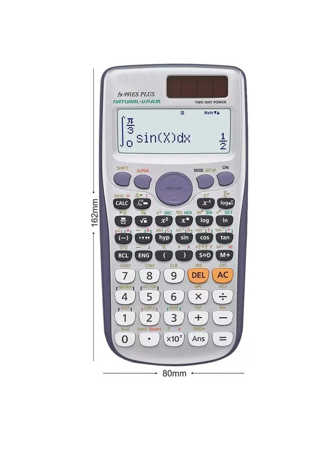 Generic - 12-Digit Non-Programmable Scientific Calculator White/Grey - Image 1