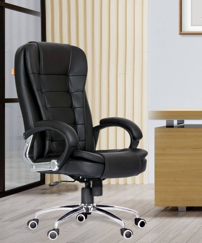 ROAR WOOD ROAR WOOD High Back Black Leather Executive Boss Director Manager Study Desk Chair Gaming Special Office Revolving 360 Fully Adjustable Ultimate Comfort and Style High Back Black  - Image 2