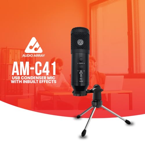 Audio Array AM-C41 Plug & Play AI Noise Cancellation USB Condenser Microphone | Mute Button/Echo/Volume Knob | Kit with Tripod, Mic Cover | Gaming, Streaming, Podcast | Mac/PC/Laptop/Mobile - Image 2