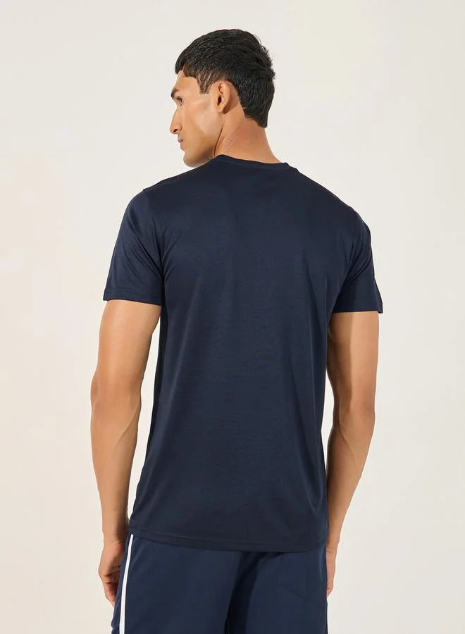 Styli Slogan Print Short Sleeve Running T-Shirt