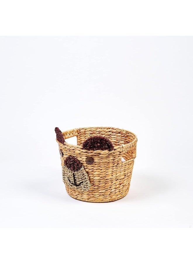 Homesmiths Small Water Hyacinth Bear Storage Basket Dia-31 x H27cm - Image 3