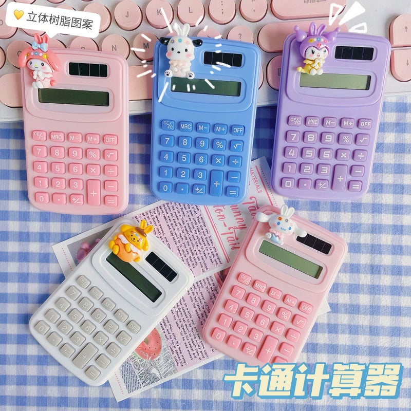 Mini Calculator Cute Cartoon Portable Creative Calculator For Primary School Students Small Handheld Cute Portable - Image 3