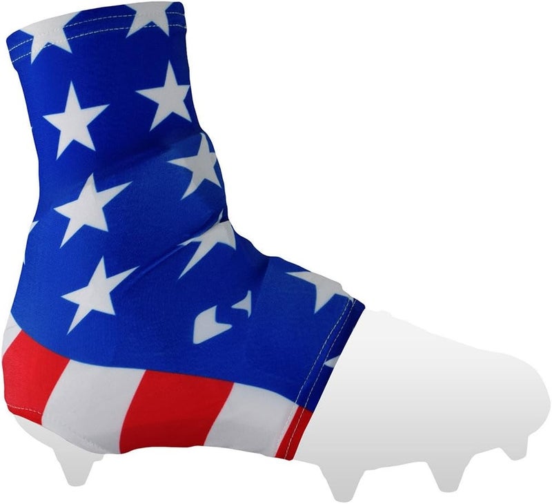 SLEEFS Spats/Football Cleat Covers [1 Pair - American Flag] - Laces Covers/Wraps for Football, Baseball, Soccer, and Field Hockey - Youth and Adult Sizes for Men, Boys and Girls - Image 2
