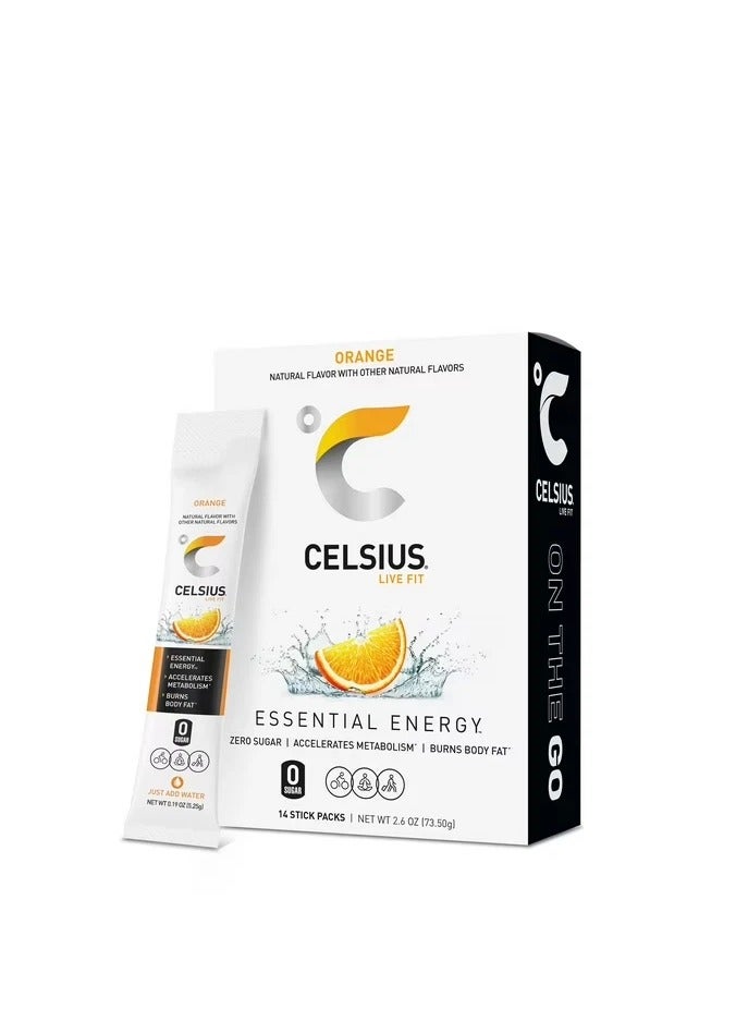 عبوات مسحوق أثناء التنقل باللون البرتقالي، الطاقة الأساسية 2.6 أونصة - Image 1