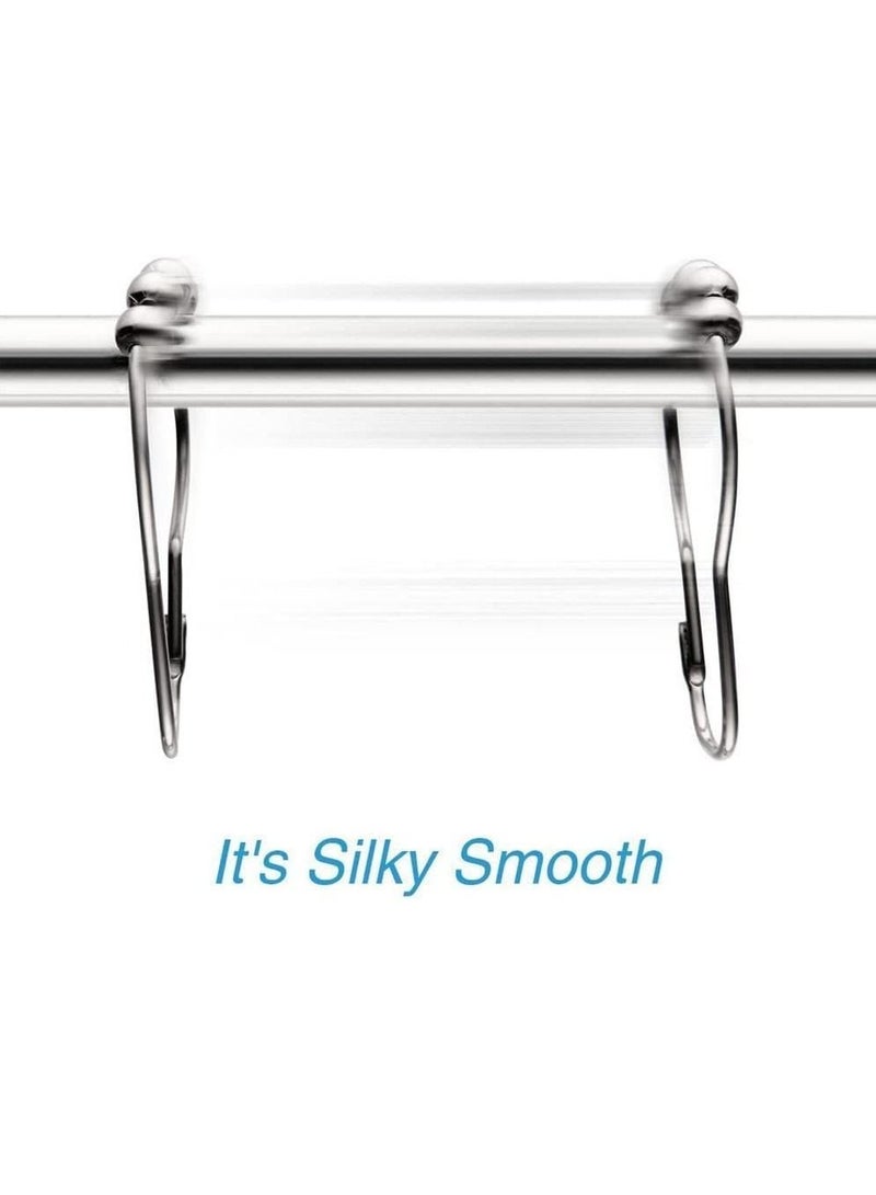 Rubik حلقات ستارة الحمام، خطافات انزلاقية من الفولاذ المقاوم للصدأ لقضبان دش الحمام، نيكل مصقول، عبوة من 24 قطعة - Image 3