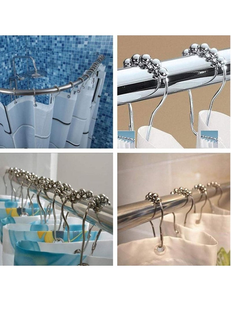 Rubik حلقات ستارة الحمام، خطافات انزلاقية من الفولاذ المقاوم للصدأ لقضبان دش الحمام، نيكل مصقول، عبوة من 24 قطعة - Image 4