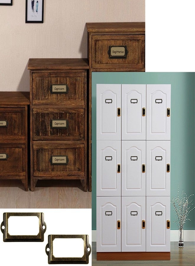 SQXBK 20PCS Name Card Holder Chest of Drawer Label Holder Card Catalogue Drawer Label Frame 83x30MM Bronze Metal Label Holder for Filing Cabinet Drawer Cabinet and Jewellery Box - Image 3