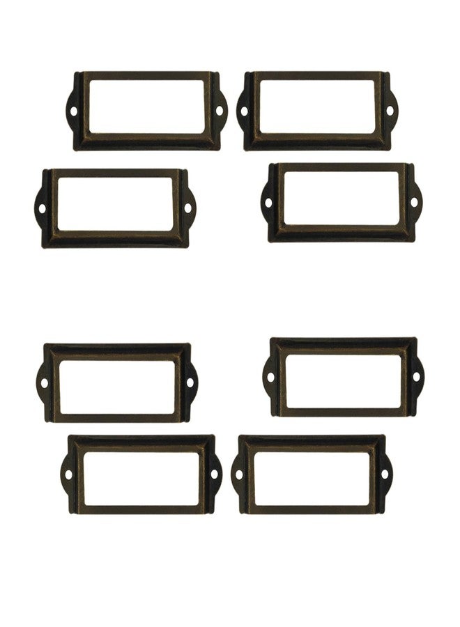 SQXBK 20PCS Name Card Holder Chest of Drawer Label Holder Card Catalogue Drawer Label Frame 83x30MM Bronze Metal Label Holder for Filing Cabinet Drawer Cabinet and Jewellery Box - Image 2