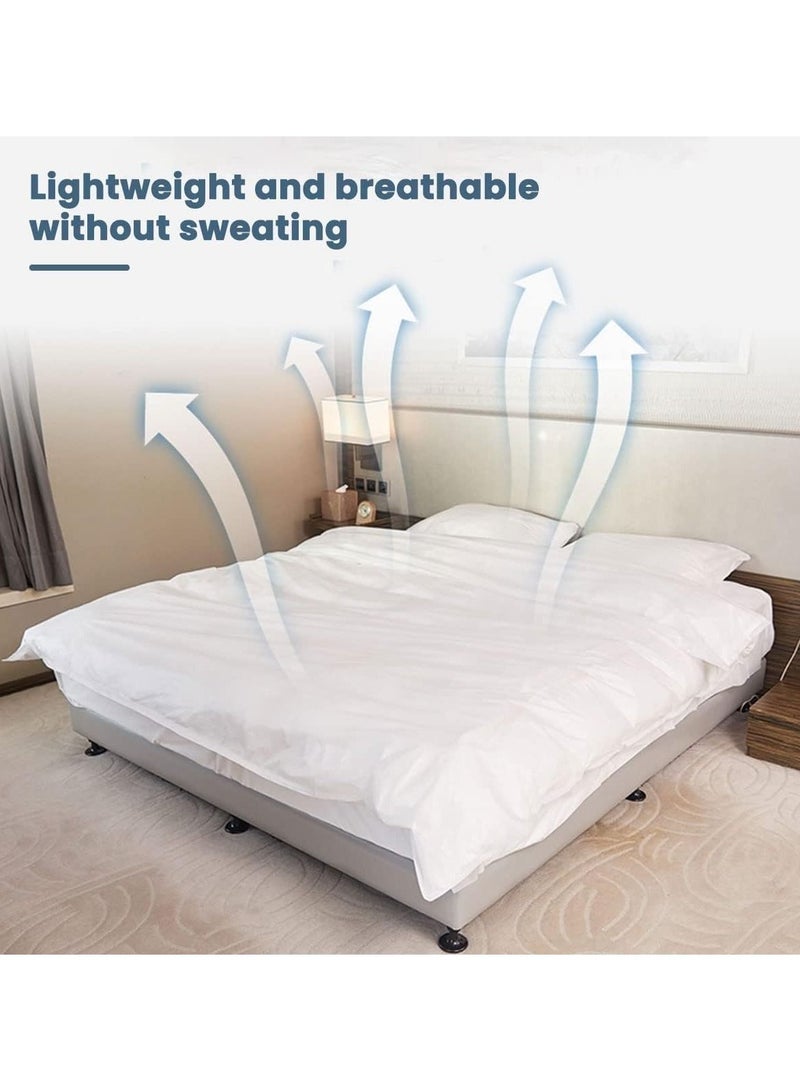 SYOSI 4 PCS Bed Sheets Set Disposable for Travel Portable Sheet Quilt Cover Pillowcase Set for Travel Business Trip Spa Hotel - Image 4