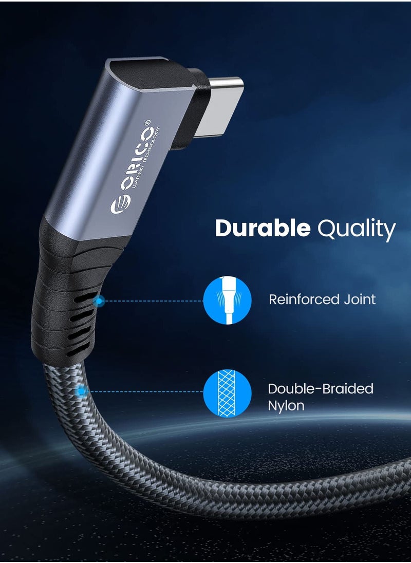 Cable For Thunderbolt 4 Right Angle 0.98ft 40gbps Usb C To Usb C Cable With 100w Charging Display 8k 60hz For Macbooks Ipad Pro