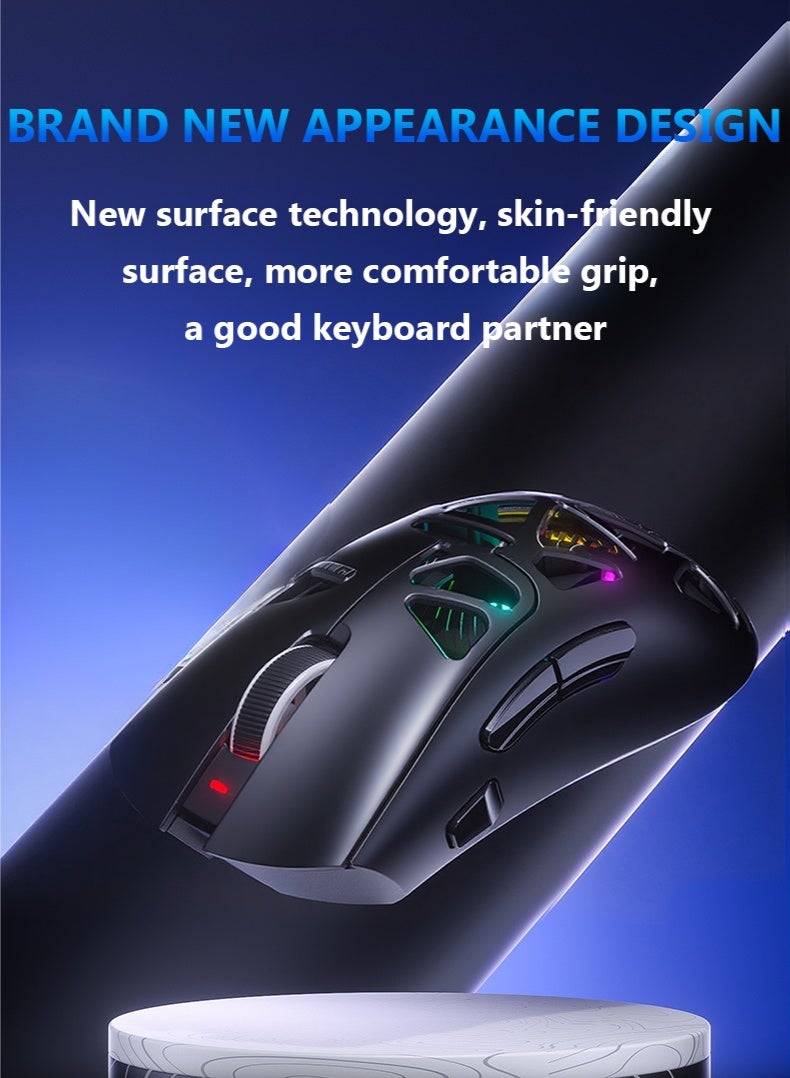 أولا فأرة AULA Sc620 اللاسلكية للرياضات الإلكترونية بتقنية البلوتوث، فأرة RGB ثلاثية الوضع، فأرة مريحة وخفيفة الوزن، ملحقات ألعاب الكمبيوتر، هدية - Image 5