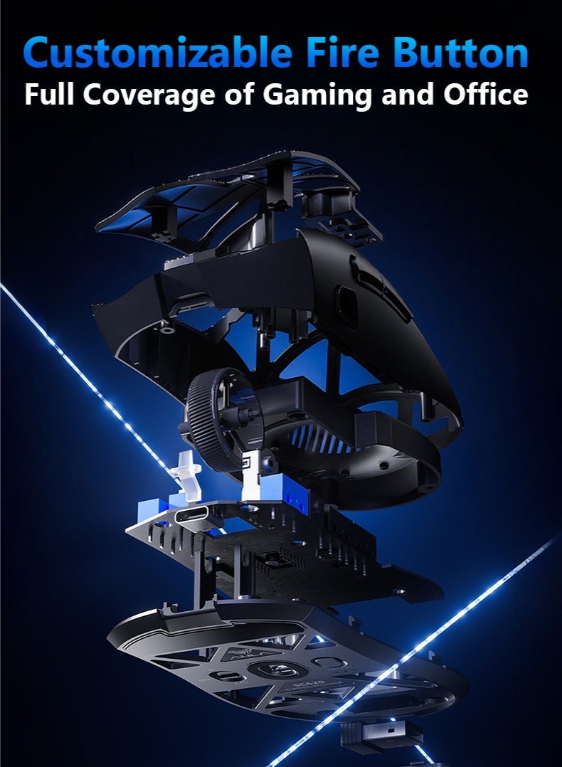 أولا فأرة AULA Sc620 اللاسلكية للرياضات الإلكترونية بتقنية البلوتوث، فأرة RGB ثلاثية الوضع، فأرة مريحة وخفيفة الوزن، ملحقات ألعاب الكمبيوتر، هدية - Image 4