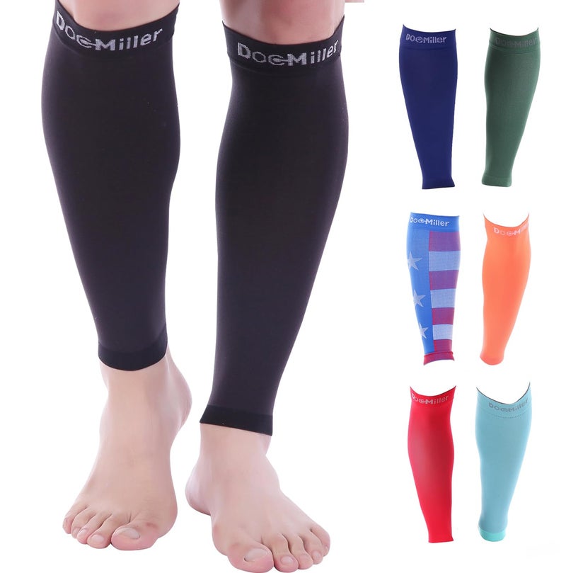 Doc Miller Compression Calf Sleeve For Men & Women  Premium Medical Grade  20-30Mmhg Graduated Support For Running  Calf Tear  Shin Splints  Knee High  Black Calf Sleeves  Medium Size  1 Pair - Image 1