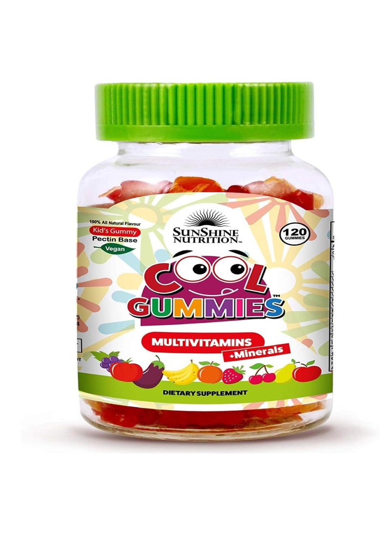 SUNSHINE NUTRITION Multivitamins + Minerals Cool 120 Gummies For Kids | Vegan | 100% Natural Flavor