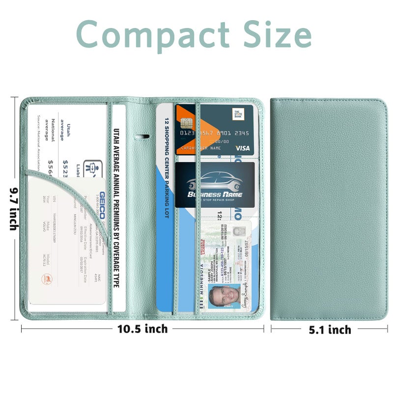 CoBak Car Registration and Insurance Holder - Vehicle Glove Box Car Organizer,Auto Truck Comparment Accessories Case with Magnetic Closure for Essential Document,Driver License,Cards - Image 5