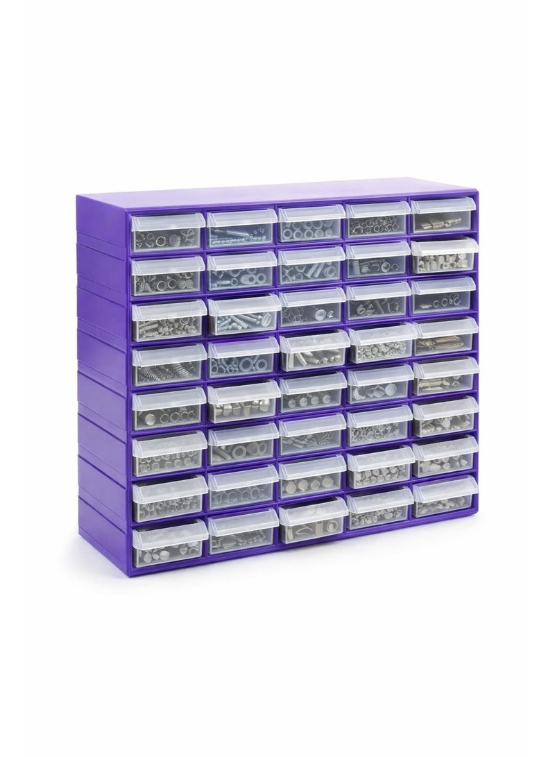 Purple 40-Drawer Organizer with Clear Drawers - Image 2