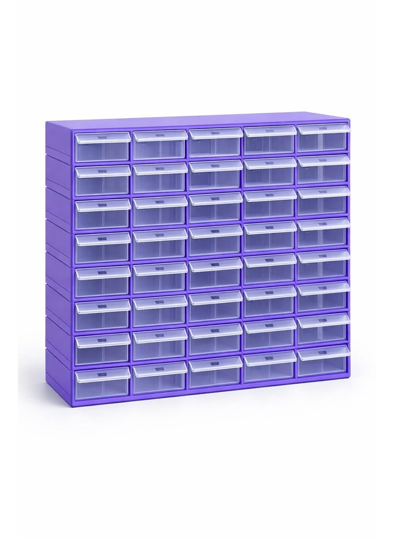 Purple 40-Drawer Organizer with Clear Drawers - Image 4