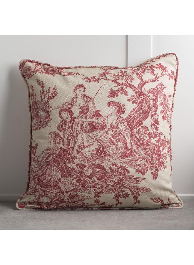 Maison d' Hermine Maison d Hermine Decorative Pillow Covers 18 x 18 Inch Square 100 Cotton Throw Pillow Covers with Invisible Zipper Cushion Case for Living Room Couch Chair Sofas Bedroom Home The Miller  Red  - Image 3