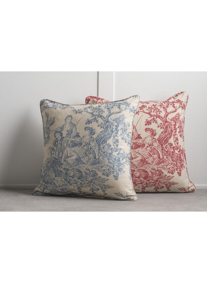 Maison d' Hermine Maison d Hermine Decorative Pillow Covers 18 x 18 Inch Square 100 Cotton Throw Pillow Covers with Invisible Zipper Cushion Case for Living Room Couch Chair Sofas Bedroom Home The Miller  Red  - Image 5