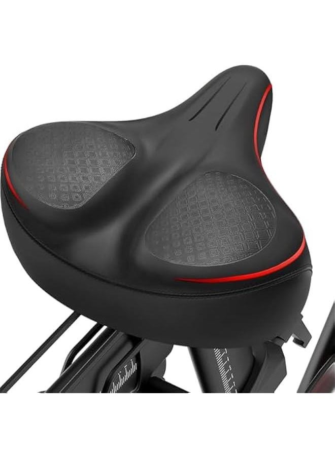 TRASSLE Bicycle Seat, Oversized Extra Thick Bicycle Seat with Dual Shock Ball for Sport or Road Bikes, Memory Foam Wide Bicycle Saddle Unisex Suitable, Easy Installation with Installation Tool  - Image 1