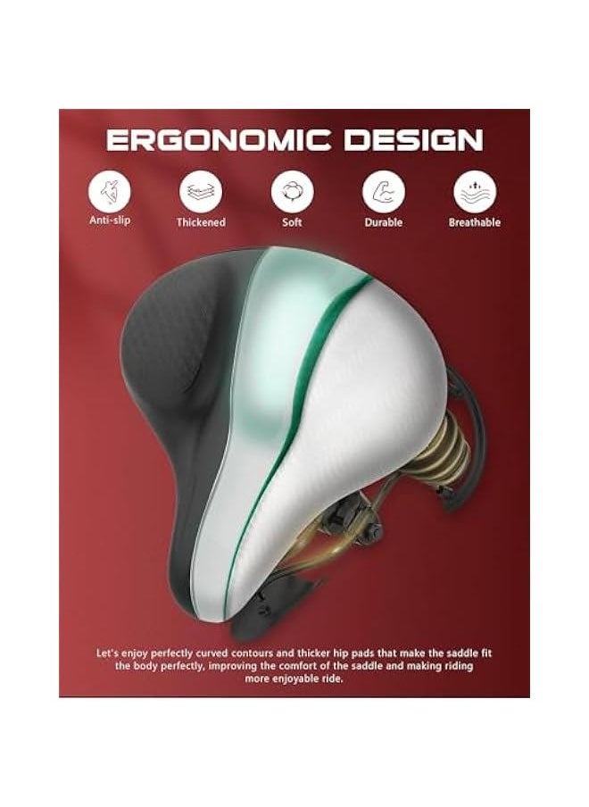 TRASSLE Bicycle Seat, Oversized Extra Thick Bicycle Seat with Dual Shock Ball for Sport or Road Bikes, Memory Foam Wide Bicycle Saddle Unisex Suitable, Easy Installation with Installation Tool  - Image 5