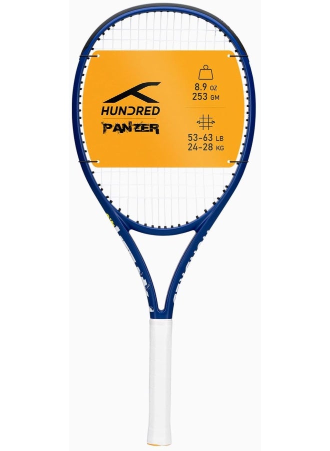 HUNDRED راكت تنس بانزر مع غطاء كامل | ثقيل الرأس 3 نقاط | حجم المقبض 2 (4 1/4 بوصة) | 253 جرام (أزرق داكن) - Image 1