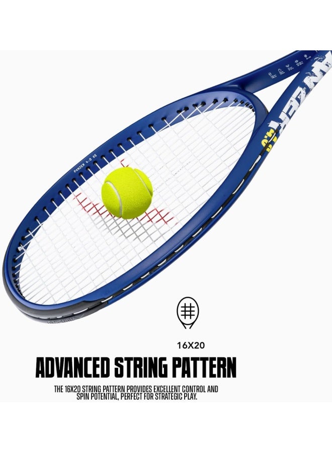 HUNDRED راكت تنس بانزر مع غطاء كامل | ثقيل الرأس 3 نقاط | حجم المقبض 2 (4 1/4 بوصة) | 253 جرام (أزرق داكن) - Image 4