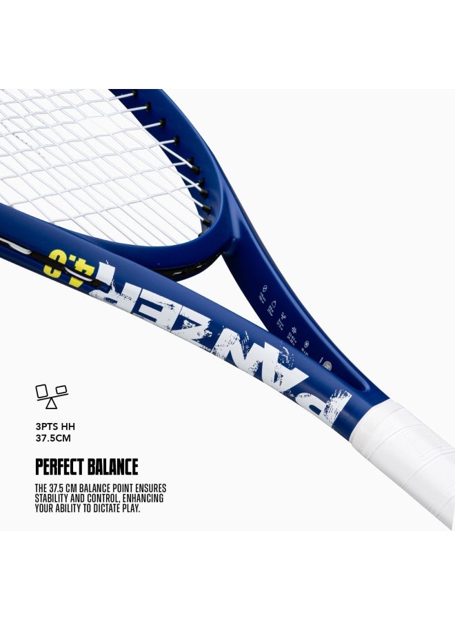 HUNDRED راكت تنس بانزر مع غطاء كامل | ثقيل الرأس 3 نقاط | حجم المقبض 2 (4 1/4 بوصة) | 253 جرام (أزرق داكن) - Image 3