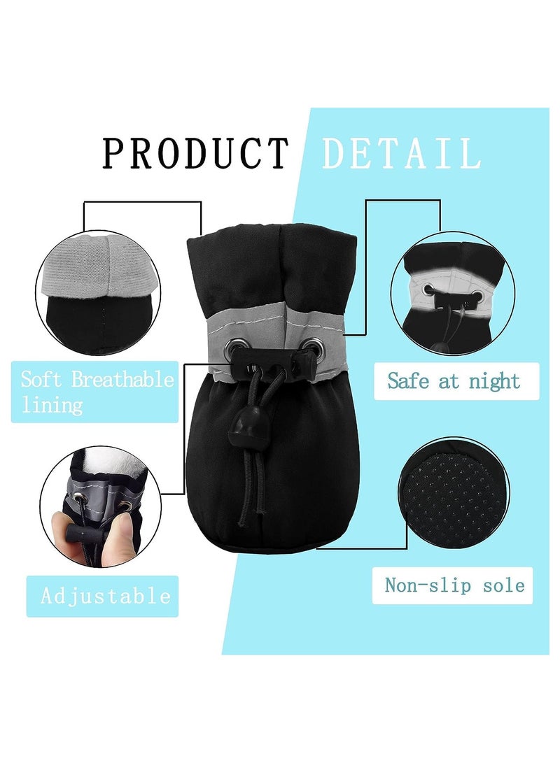 erorex Dog Shoes for Small Dogs, Anti-Slip Boots & Paw Protector for Winter Snowy Day, Summer Hot Pavement, With Reflective Straps, Cat Shoe for Indoor Hardfloors (Black) - Image 4
