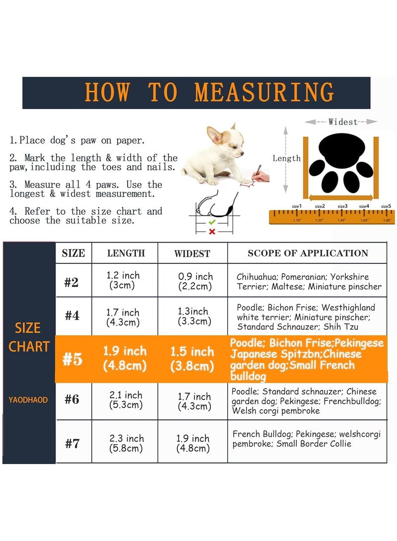 erorex Dog Shoes for Small Dogs, Anti-Slip Boots & Paw Protector for Winter Snowy Day, Summer Hot Pavement, With Reflective Straps, Cat Shoe for Indoor Hardfloors (Black) - Image 3