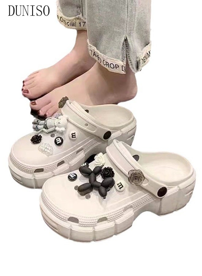 DUNISO Women's Sandals Bath Slippers Quick Drying Slide Sandal Non-Slip Soft Shower Slippers Spa Bath Pool Gym House Slippers Beach Sandals for Indoor & Outdoor  - Image 2