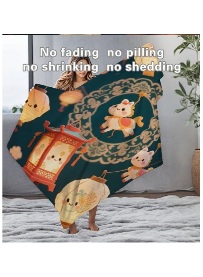 عام بطانية رقيقة من الفانيلا الكرتونية للأطفال أو الطلاب (دافئة ومريحة ومناسبة للنوم والألعاب) 100 سم * 150 سم - Image 1