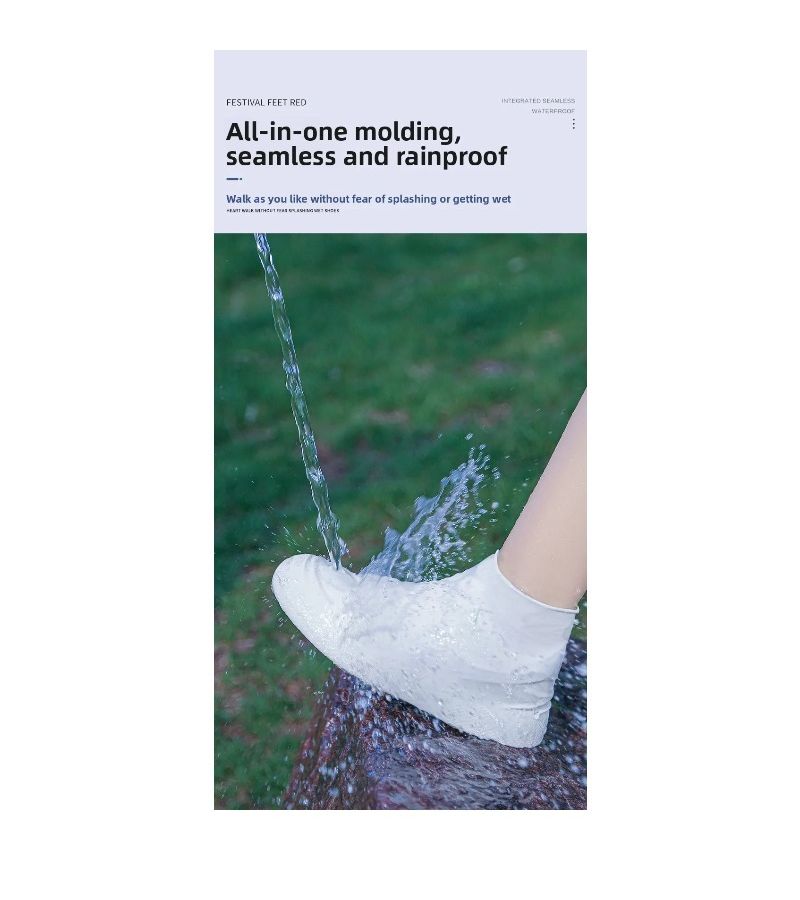 White Adult Latex Shoe Cover Anti Slip Anti Snow Wear Resistant For Rainy Weather Outdoor Use - Image 5