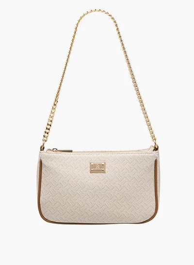 Flora Bella By Shoexpress Womens Textured Shoulder Bag With Zip Closure And Chain Strap