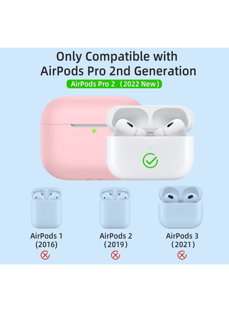 أنيوغرو حافظة سيليكون Anyong Airpods Pro 2، غطاء واقي ناعم مع قلم تنظيف، مقاوم للخدش والانزلاق، مصباح LED أمامي مرئي لأجهزة Apple Airpods Pro 2 Generation (2022) - Image 2