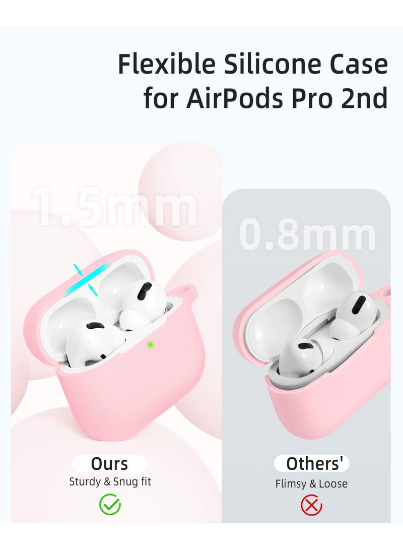 أنيوغرو حافظة سيليكون Anyong Airpods Pro 2، غطاء واقي ناعم مع قلم تنظيف، مقاوم للخدش والانزلاق، مصباح LED أمامي مرئي لأجهزة Apple Airpods Pro 2 Generation (2022) - Image 3