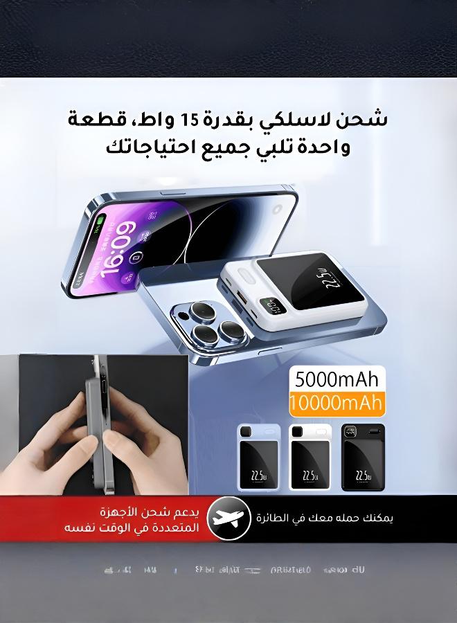 Portable Wireless Fast Charging Power Bank with Secure Back Clip - 5000mAh - Image 2