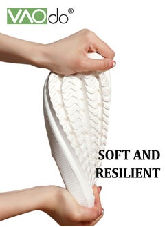 VAOdo Household Slippers Women Non-Slip Bathroom Slip On Thick Bottom Soft Bottom Bathroom Shower Slippers White  - Image 5
