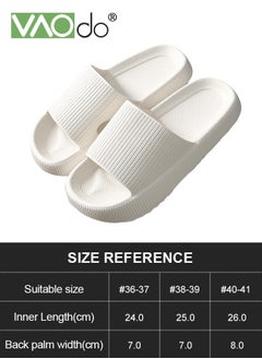 VAOdo Household Slippers Women Non-Slip Bathroom Slip On Thick Bottom Soft Bottom Bathroom Shower Slippers White  - Image 4