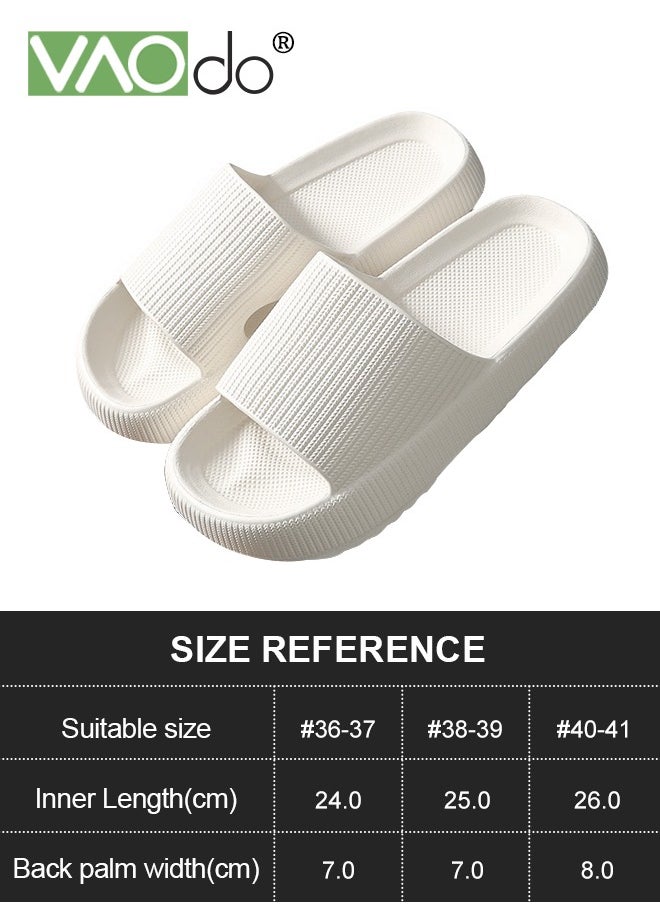 VAOdo Household Slippers Women Non-Slip Bathroom Slip On Thick Bottom Soft Bottom Bathroom Shower Slippers White  - Image 4
