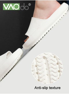 VAOdo Household Slippers Women Non-Slip Bathroom Slip On Thick Bottom Soft Bottom Bathroom Shower Slippers White  - Image 2